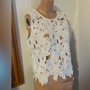 PTP 20” lovely tank sleeveless top floral cut out